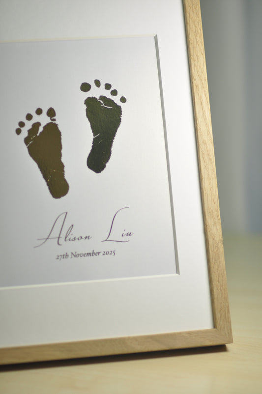 金箔手腳印相框(橡木) Hand & Footprint Frame (Oak)