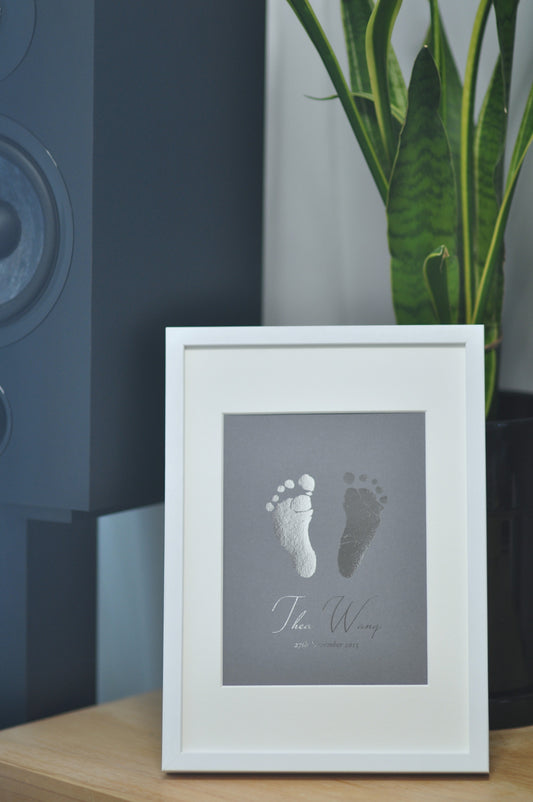  金箔手腳印相框(白色)| Hand & Footprint Frame (White)