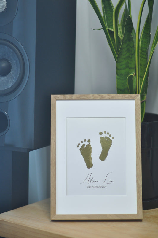  金箔手腳印相框(橡木) |Hand & Footprint Frame (Oak)