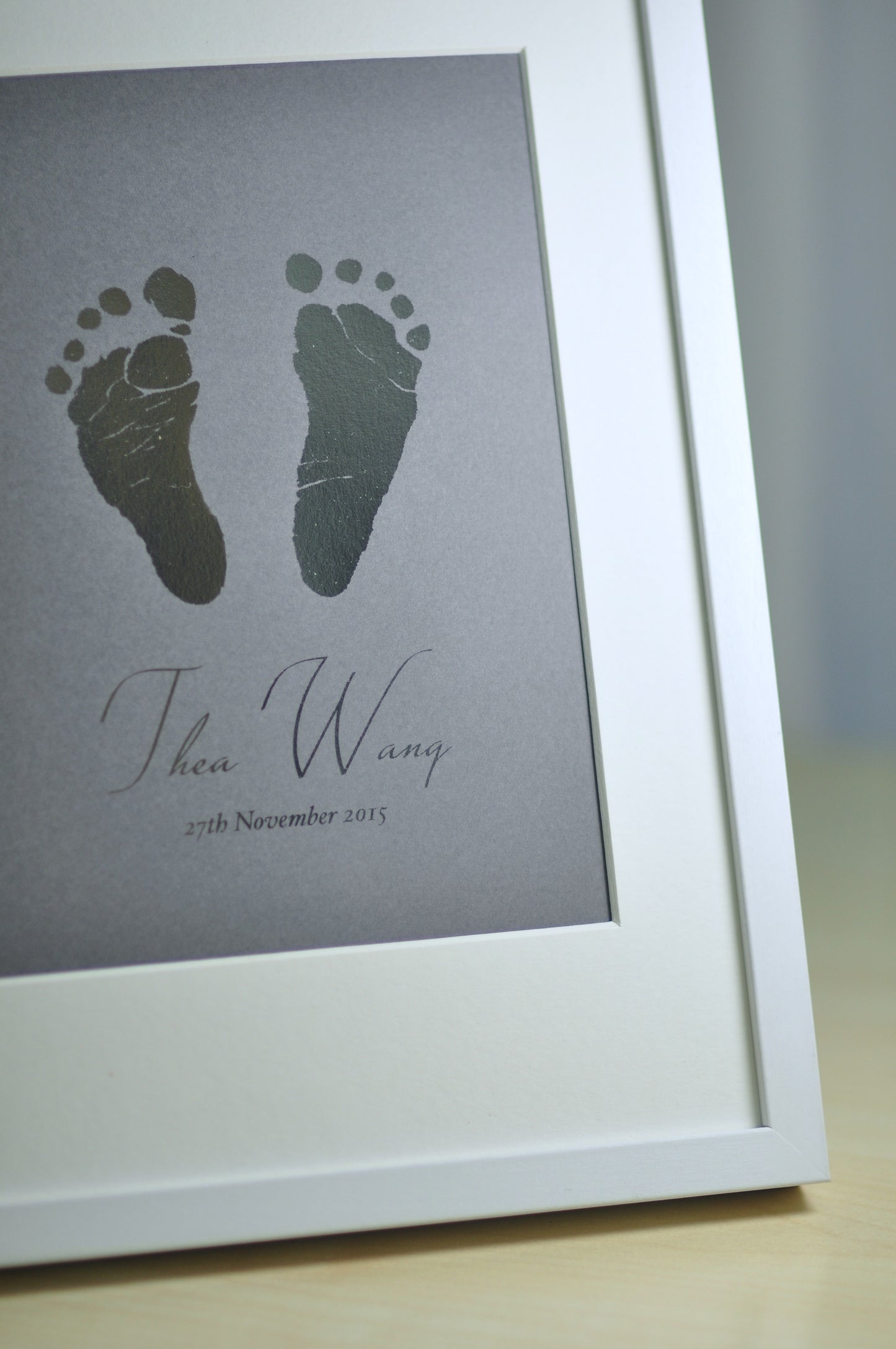 ‌ 金箔手腳印相框(白色)｜ Hand & Footprint Frame (White)