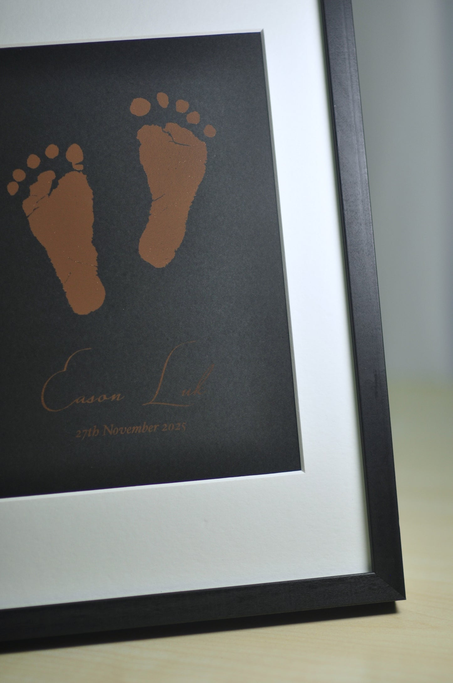 ‌ 金箔手腳印相框(黑色)｜Hand & Footprint Frame (Black)