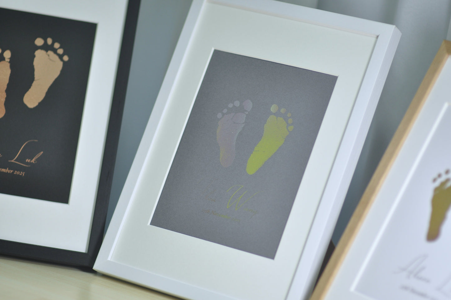 ‌ 金箔手腳印相框(白色)｜ Hand & Footprint Frame (White)