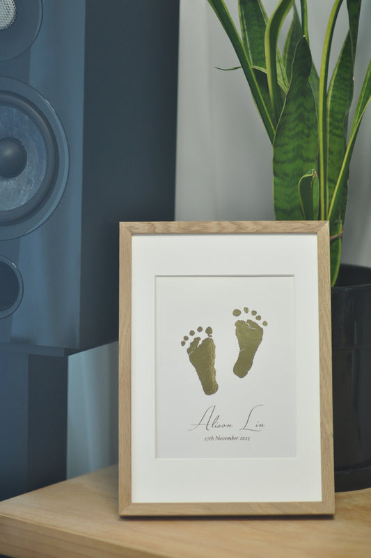 金箔手腳印相框(橡木) Hand & Footprint Frame (Oak)