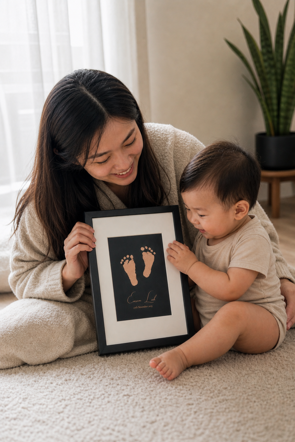 ‌ 金箔手腳印相框(黑色)｜Hand & Footprint Frame (Black)